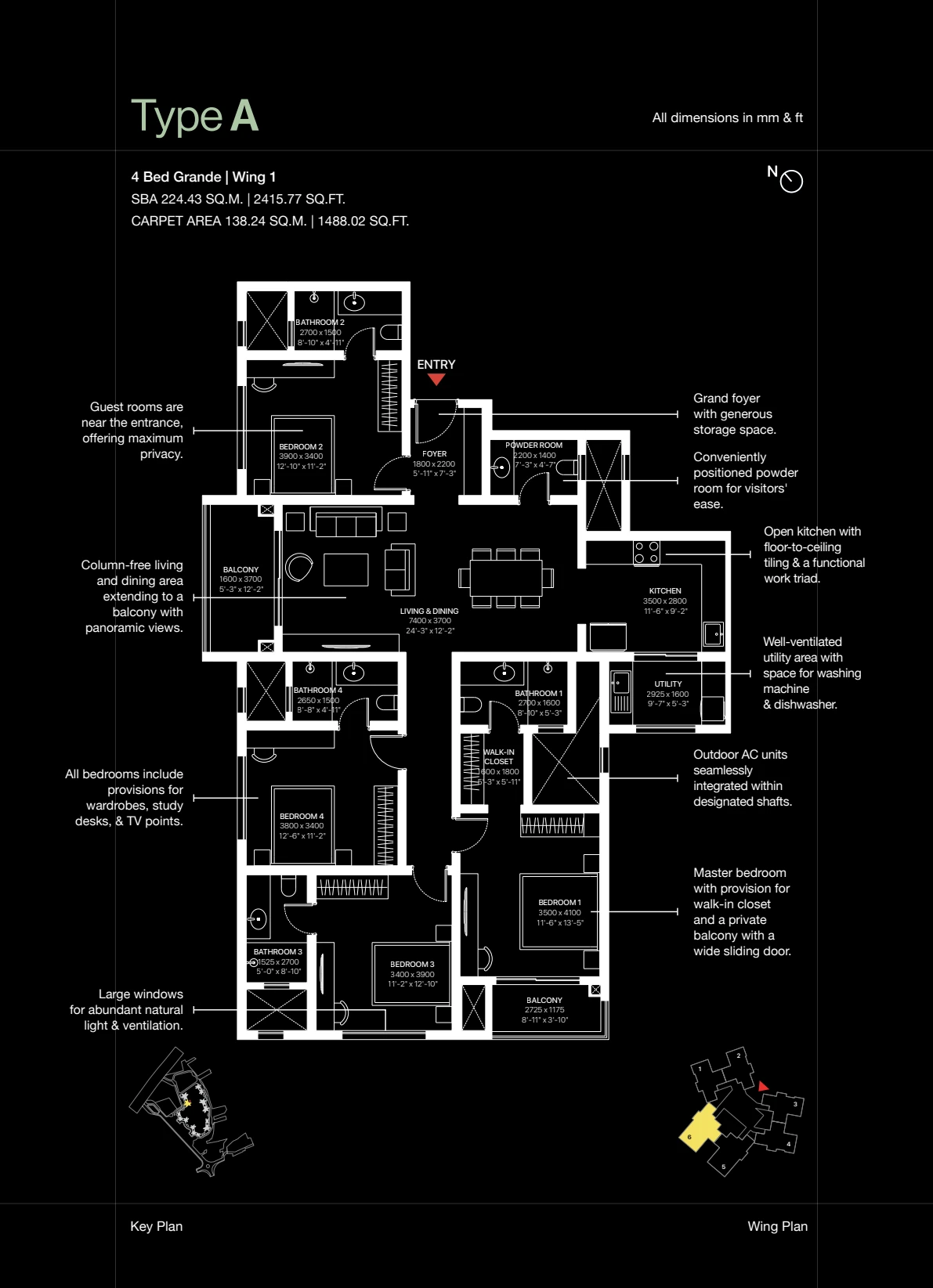 SOBHA OneWorld 4 BHK Grande Floor Plan